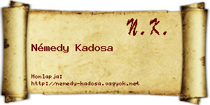 Némedy Kadosa névjegykártya